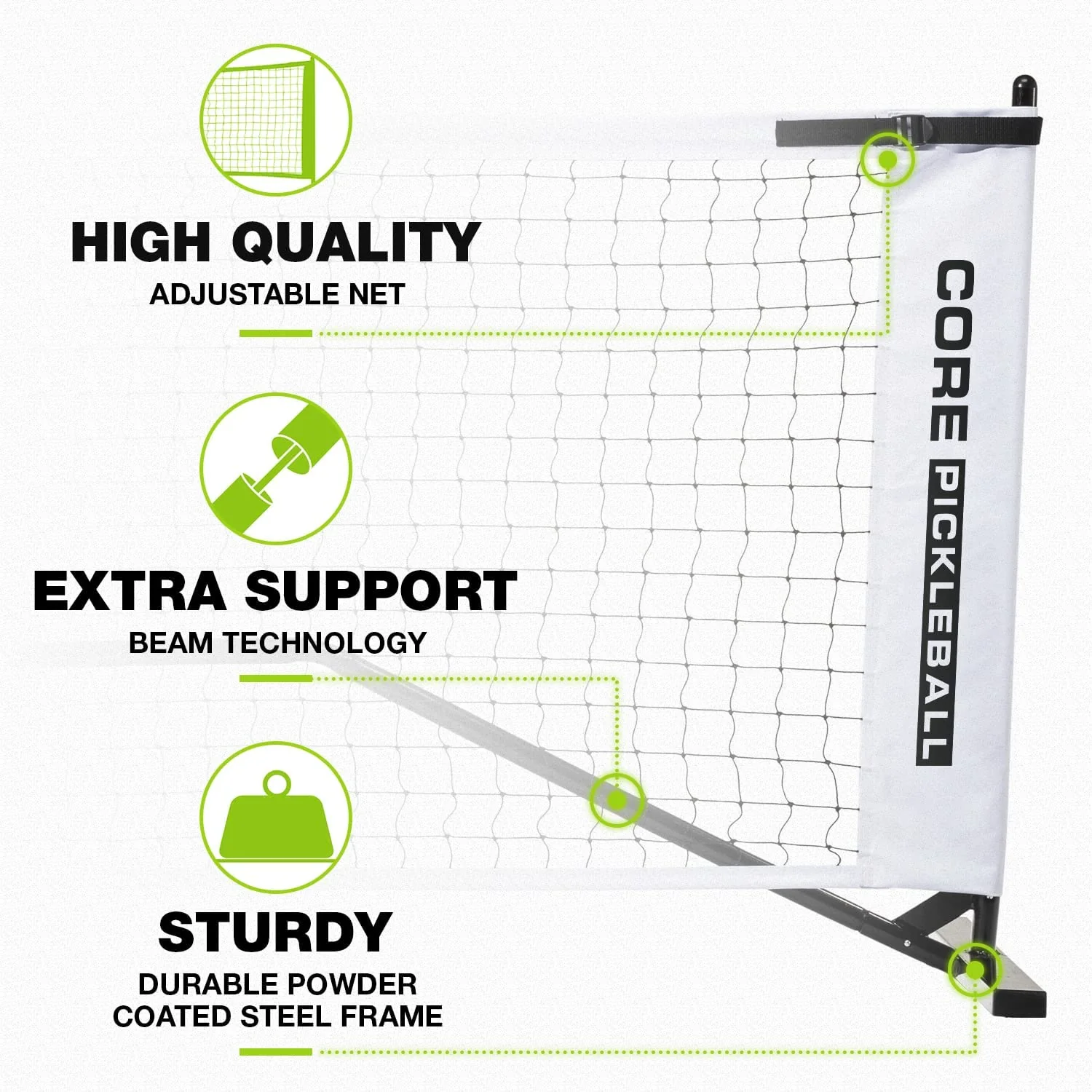 Regulation-Size Portable Pickleball Net - Image 2